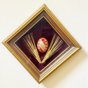Vint.Ukrainian Pysanky Easter Egg Shadow Box(Handmade Folk Art)Winnipeg Artist”